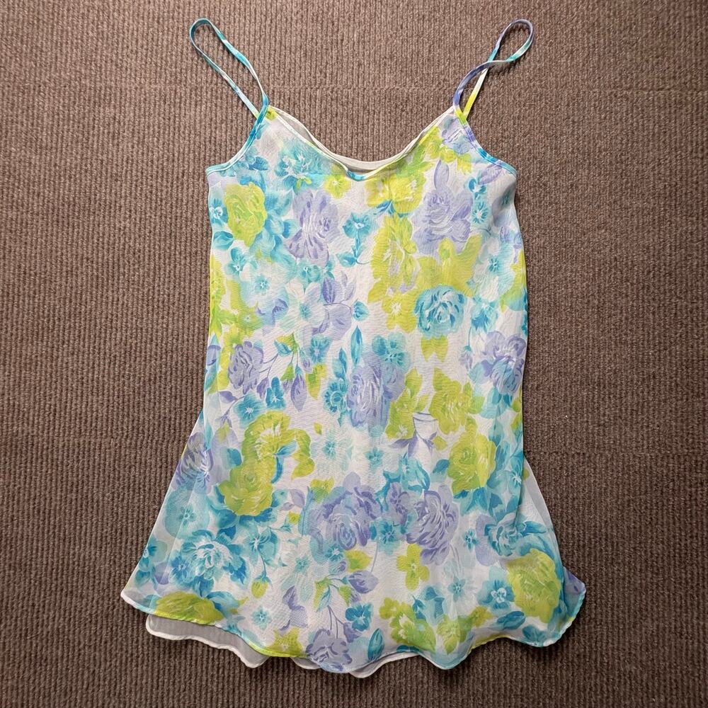 Vintage Y2K Floral Lingerie Slip Dress Gilligan and O’Malley Size medium